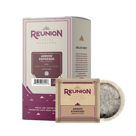 Reunion Coffee Roasters Arrow Espresso, Soft Coffee Pods, PK96 PK RI8010